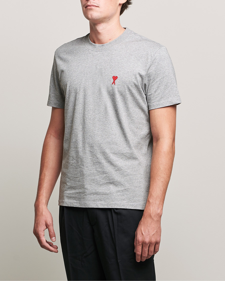 Herren | T-Shirts | AMI | Heart Logo T-Shirt Heather Grey