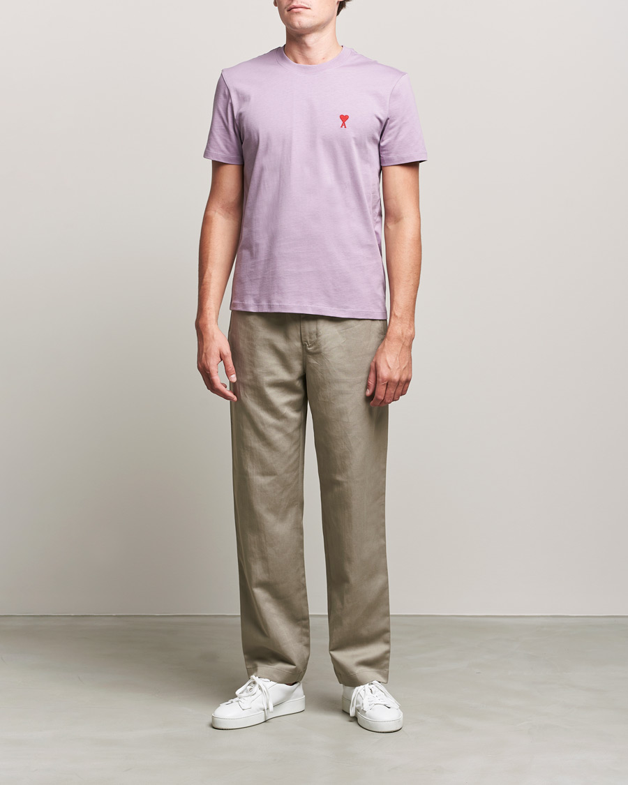Herren | T-Shirts | AMI | Heart Logo T-Shirt Washed Purple