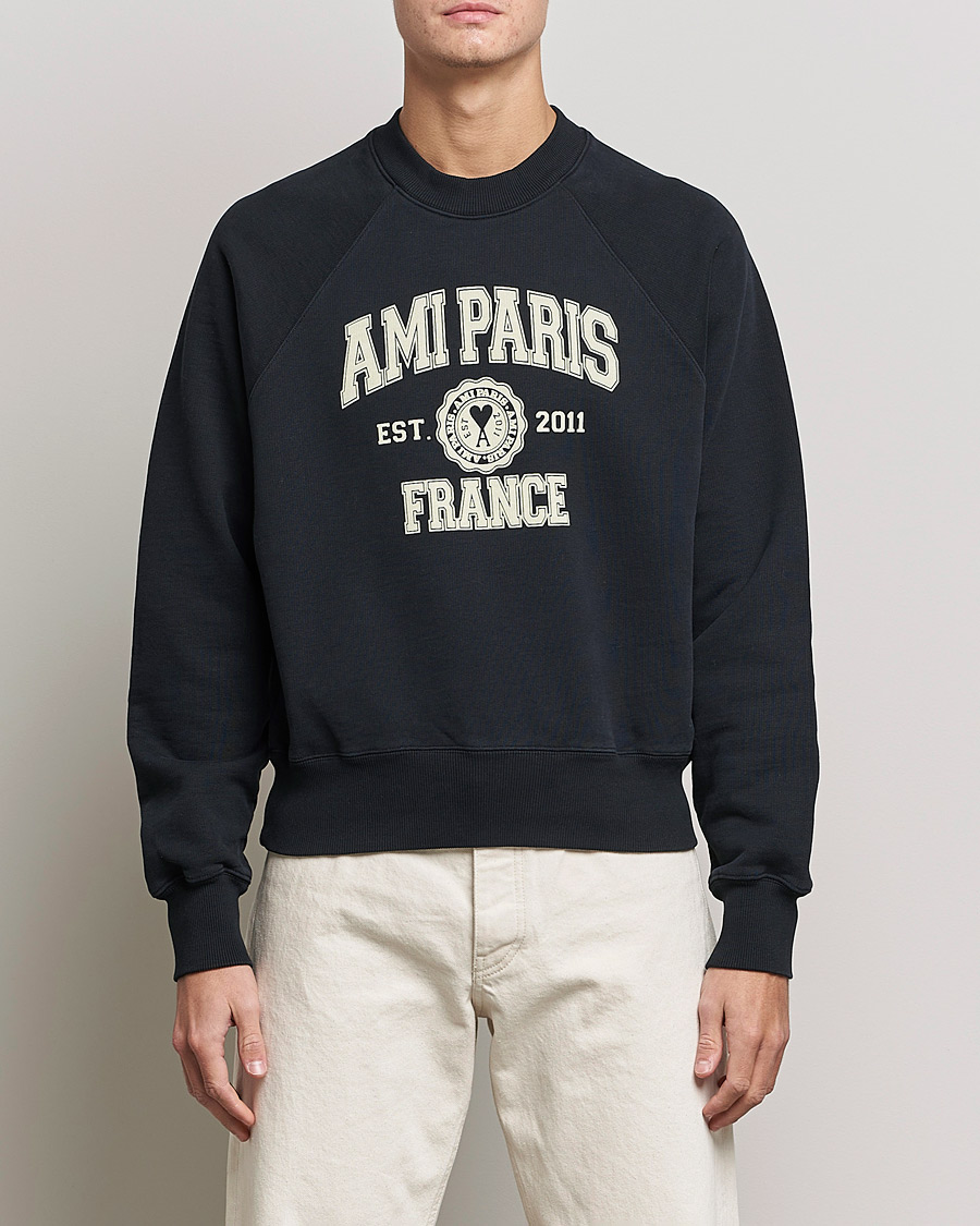 Herren | AMI | AMI | Paris College Sweatshirt Black