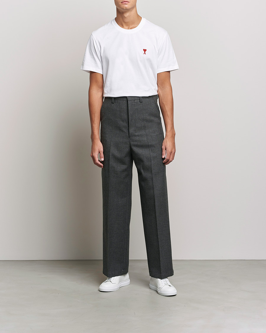 Herren | Hosen | AMI | Large Fit Wool Trousers Dark Grey