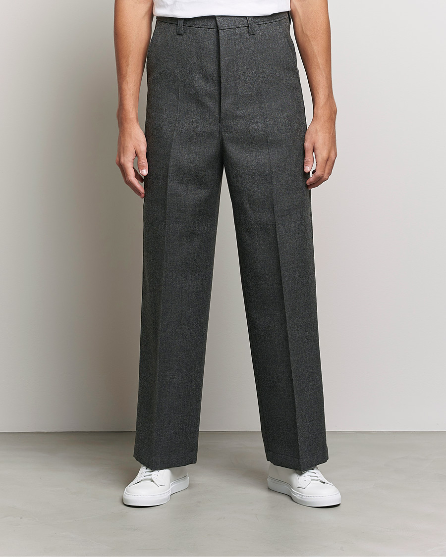Herren | Hosen | AMI | Large Fit Wool Trousers Dark Grey