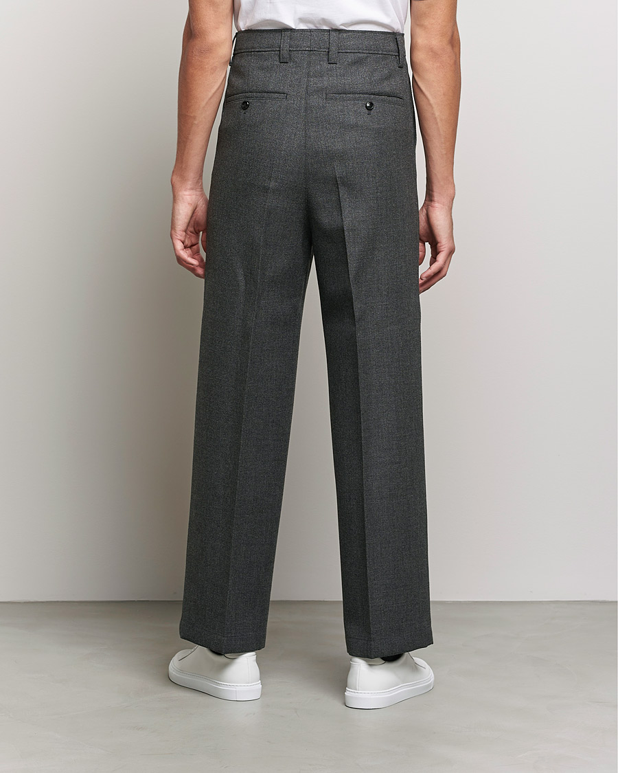 Herren | Hosen | AMI | Large Fit Wool Trousers Dark Grey