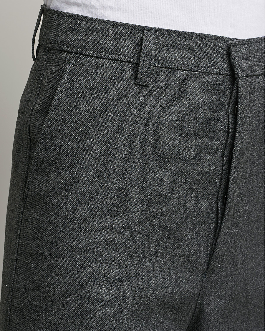 Herren | Hosen | AMI | Large Fit Wool Trousers Dark Grey