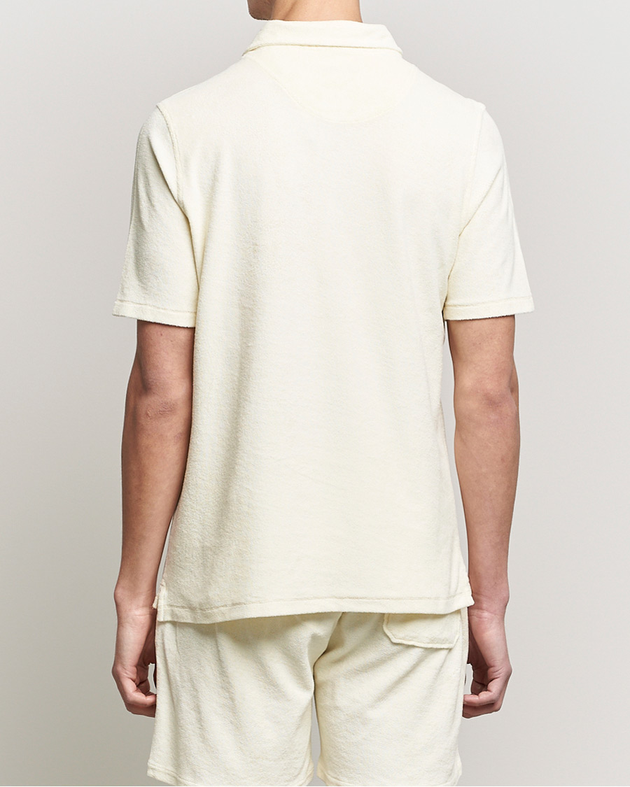 Herren | Poloshirts | Stenströms | Towelling Cotton Poloshirt Cream