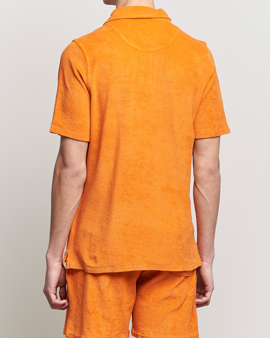 Herren | Poloshirts | Stenströms | Towelling Cotton Poloshirt Orange