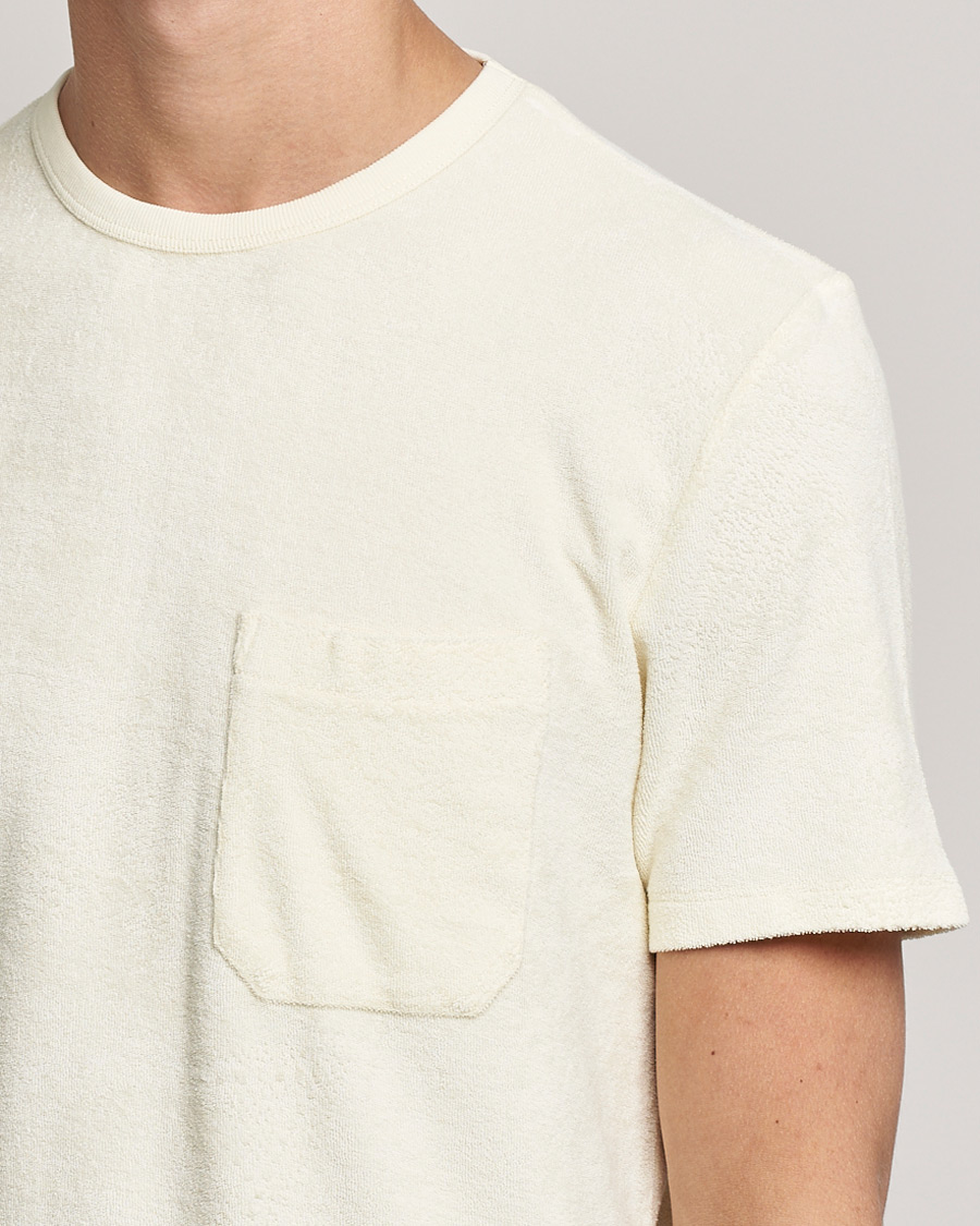 Herren | T-Shirts | Stenströms | Towelling Cotton T-Shirt Cream