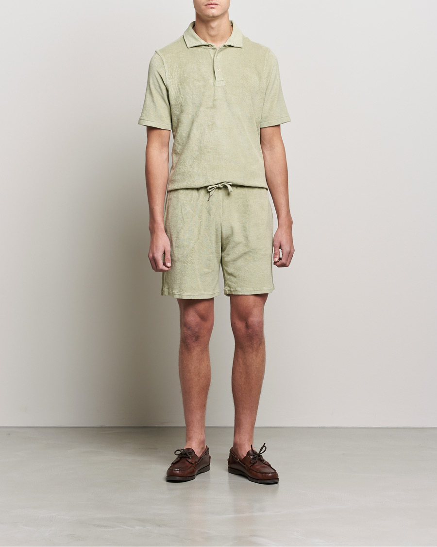 Herren | Shorts | Stenströms | Towelling Cotton Shorts Olive
