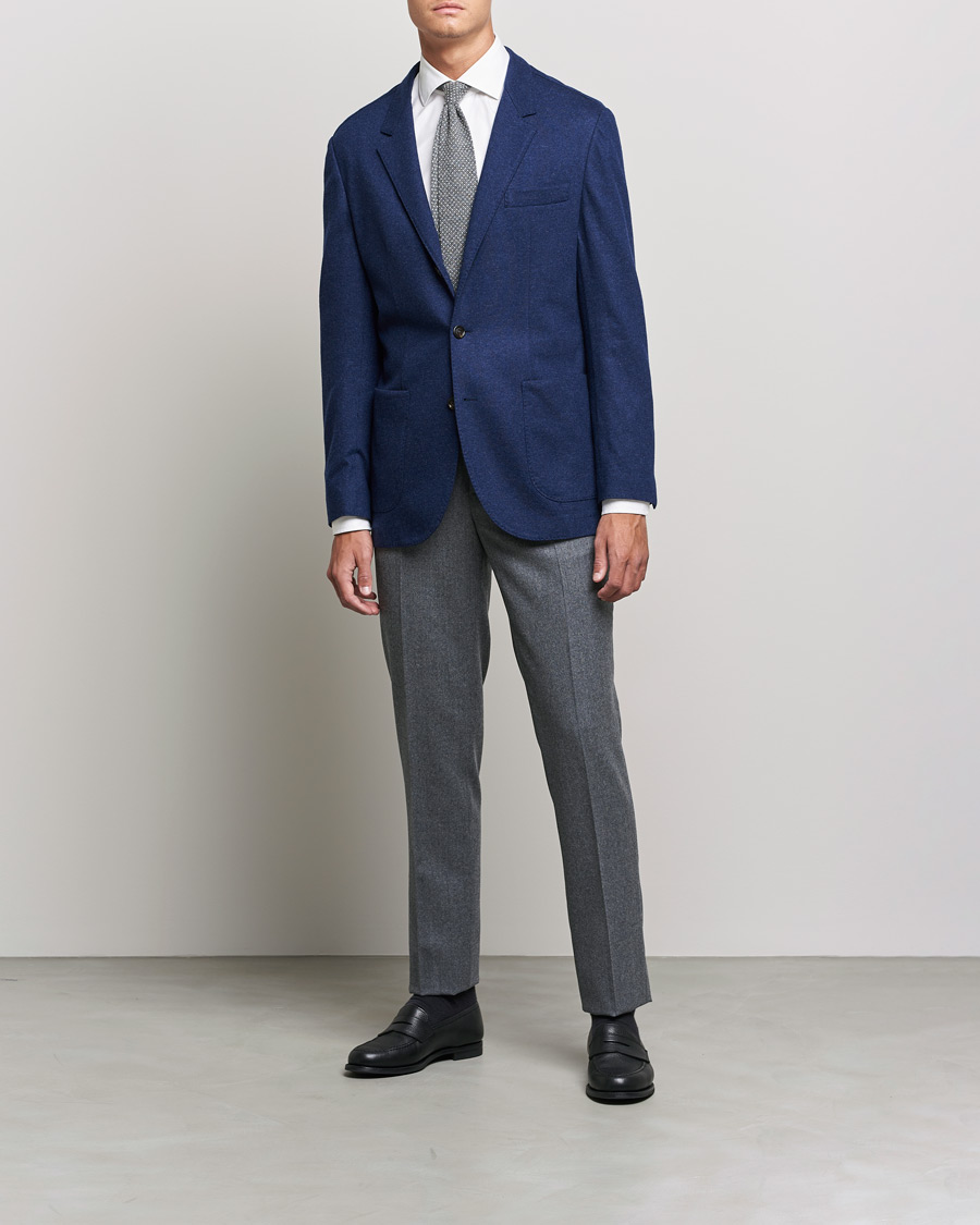 Herren | Sakkos | Brunello Cucinelli | Cashmere Jersey Jacket Dark Blue