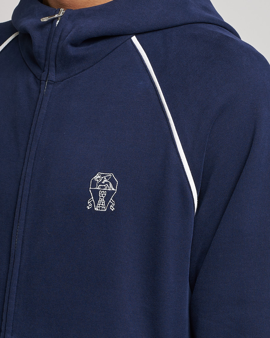 Herren | Pullover | Brunello Cucinelli | Soft Cotton Zip Sweater Cobalt Blue