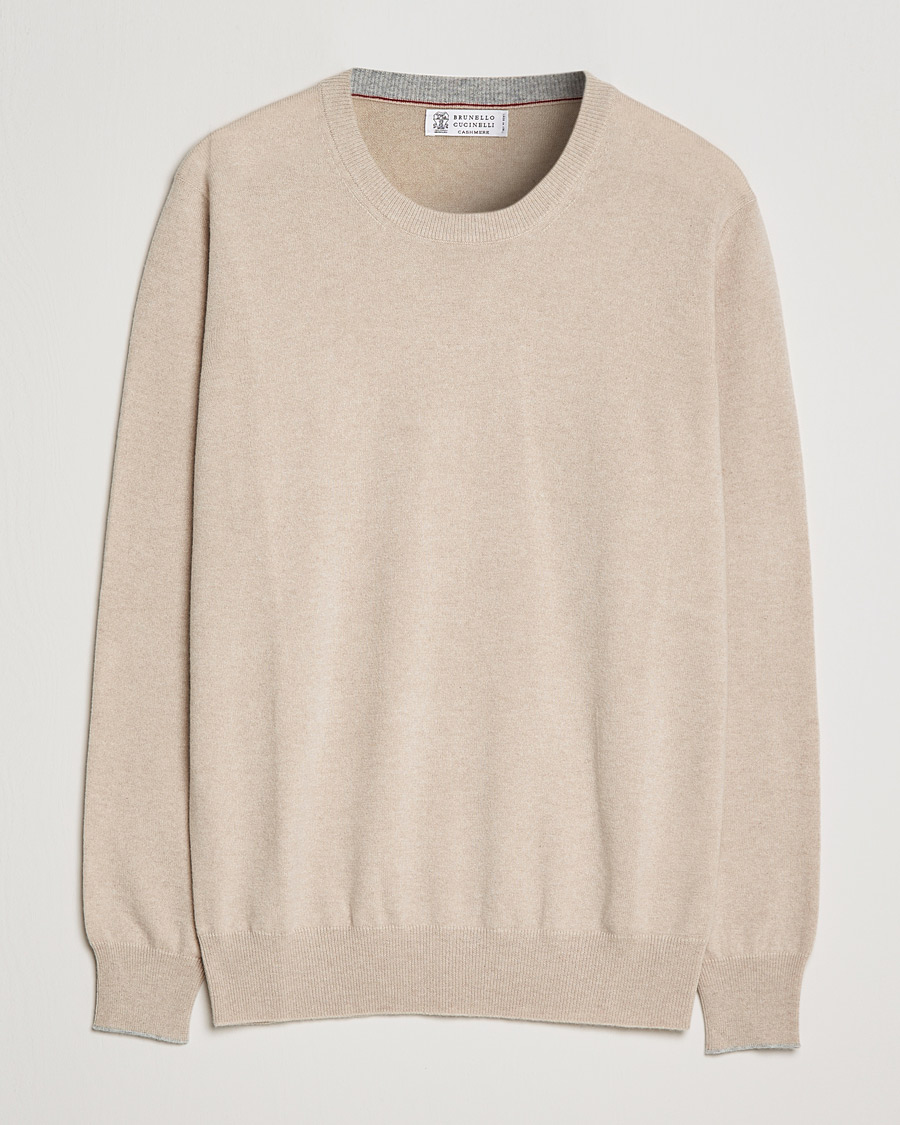 Herren | Pullover | Brunello Cucinelli | 2 Ply Cashmere Pullover Sand