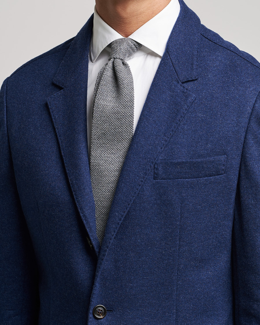 Herren | Brunello Cucinelli Knitted Wool Tie Navy | Brunello Cucinelli | Knitted Wool Tie Navy
