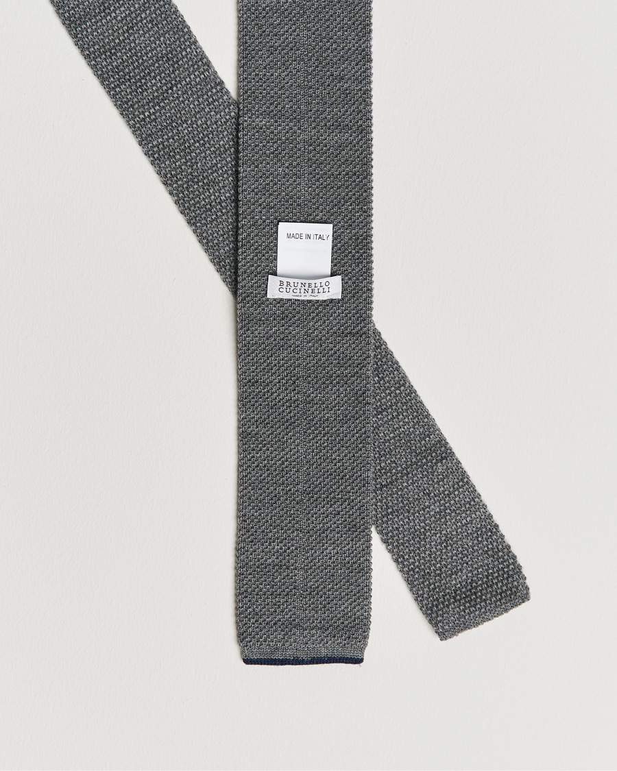 Herren | Brunello Cucinelli Knitted Wool Tie Navy | Brunello Cucinelli | Knitted Wool Tie Navy