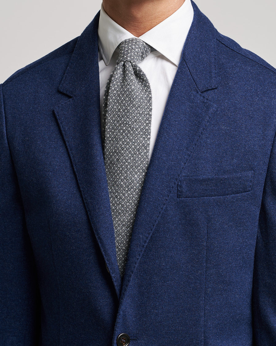 Herren | Krawatten | Brunello Cucinelli | Knitted Cashmere Tie Grey Melange