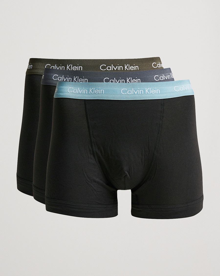 Herren | Unterwäsche | Calvin Klein | Cotton Stretch 3-Pack Trunk Grey/Light Grey/Olive