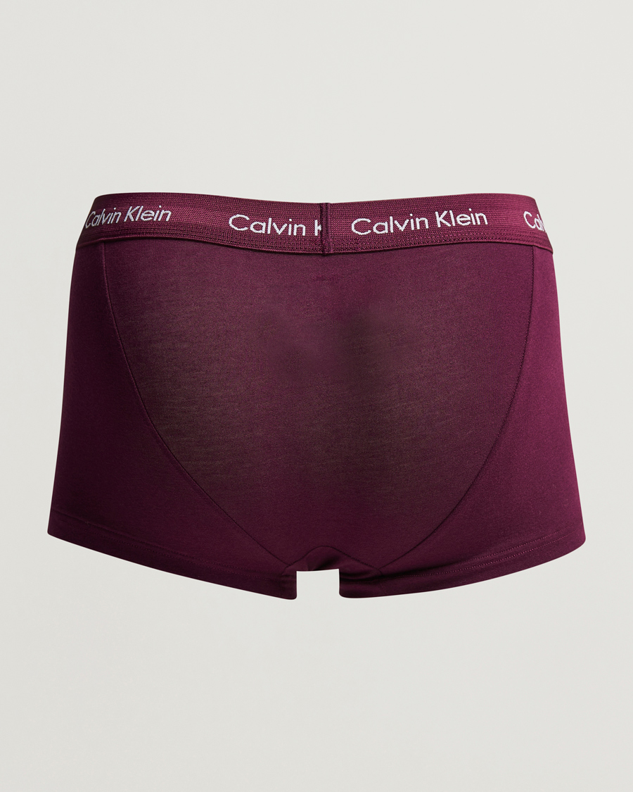 Herren | Unterwäsche | Calvin Klein | Cotton Stretch 3-Pack Low Rise Trunk Burgundy/Grey/Orange