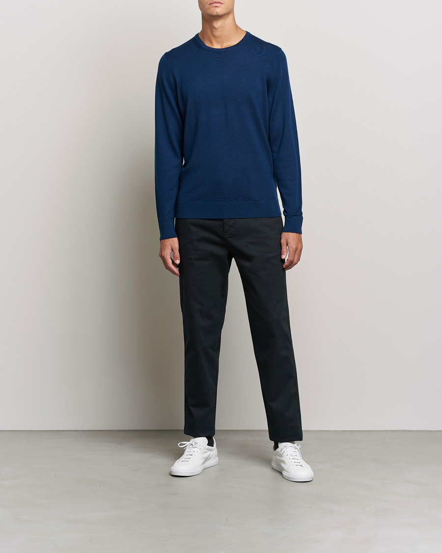 Herren | Rundausschnitt | Calvin Klein | Superior Wool Crew Neck Sweater Navy