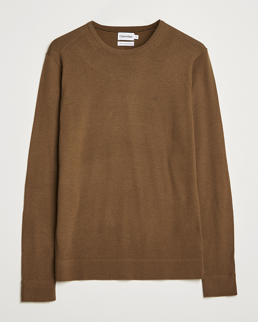 Herren | Pullover | Calvin Klein | Superior Wool Crew Neck Sweater Chester Brown