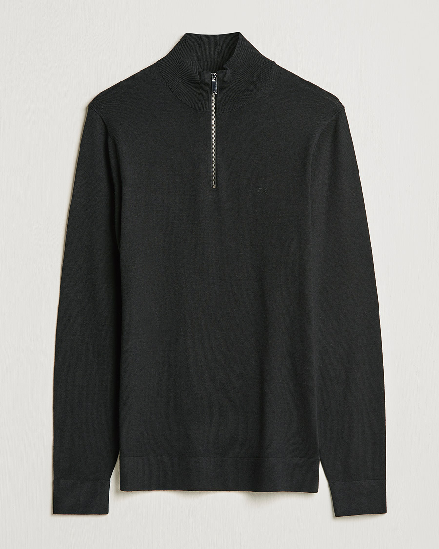 Herren | Pullover | Calvin Klein | Superior Wool Half Zip Sweater Black