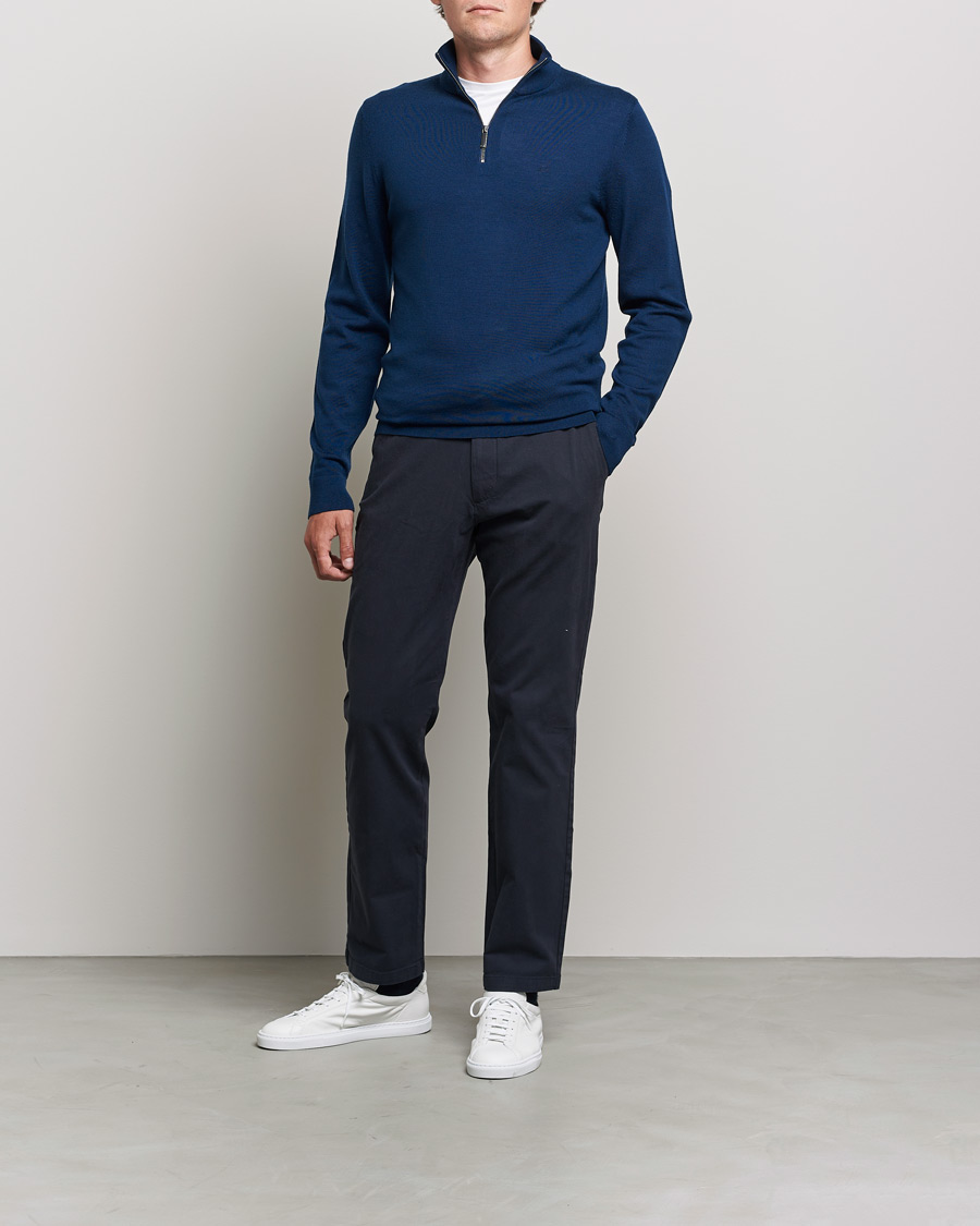 Herren |  | Calvin Klein | Superior Wool Half Zip Sweater Navy