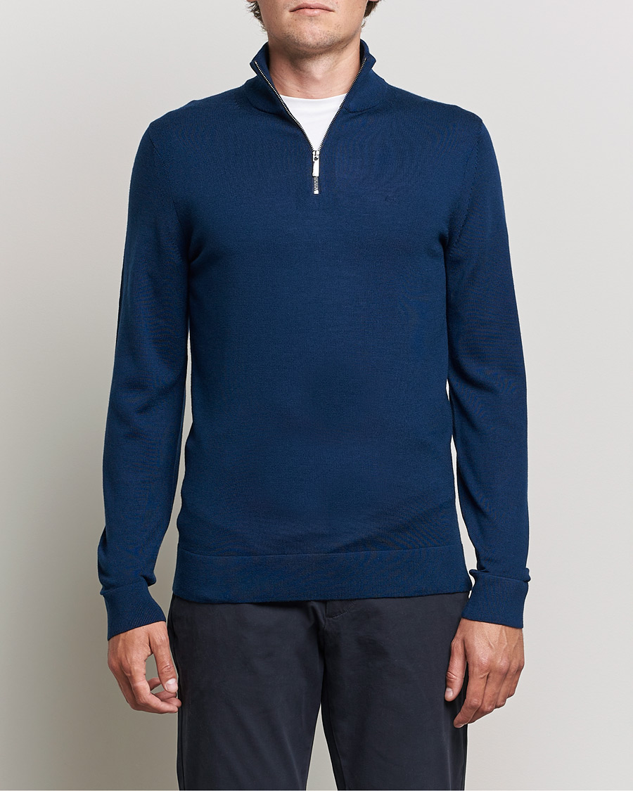 Herren | Pullover | Calvin Klein | Superior Wool Half Zip Sweater Navy