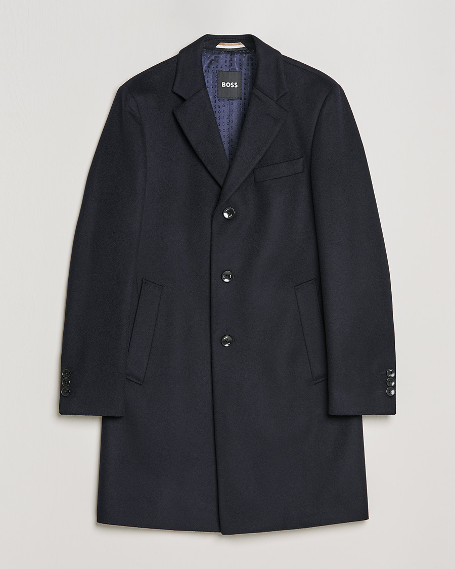 Herren | Mäntel | BOSS | Hyde Wool/Cashmere Coat Dark Blue
