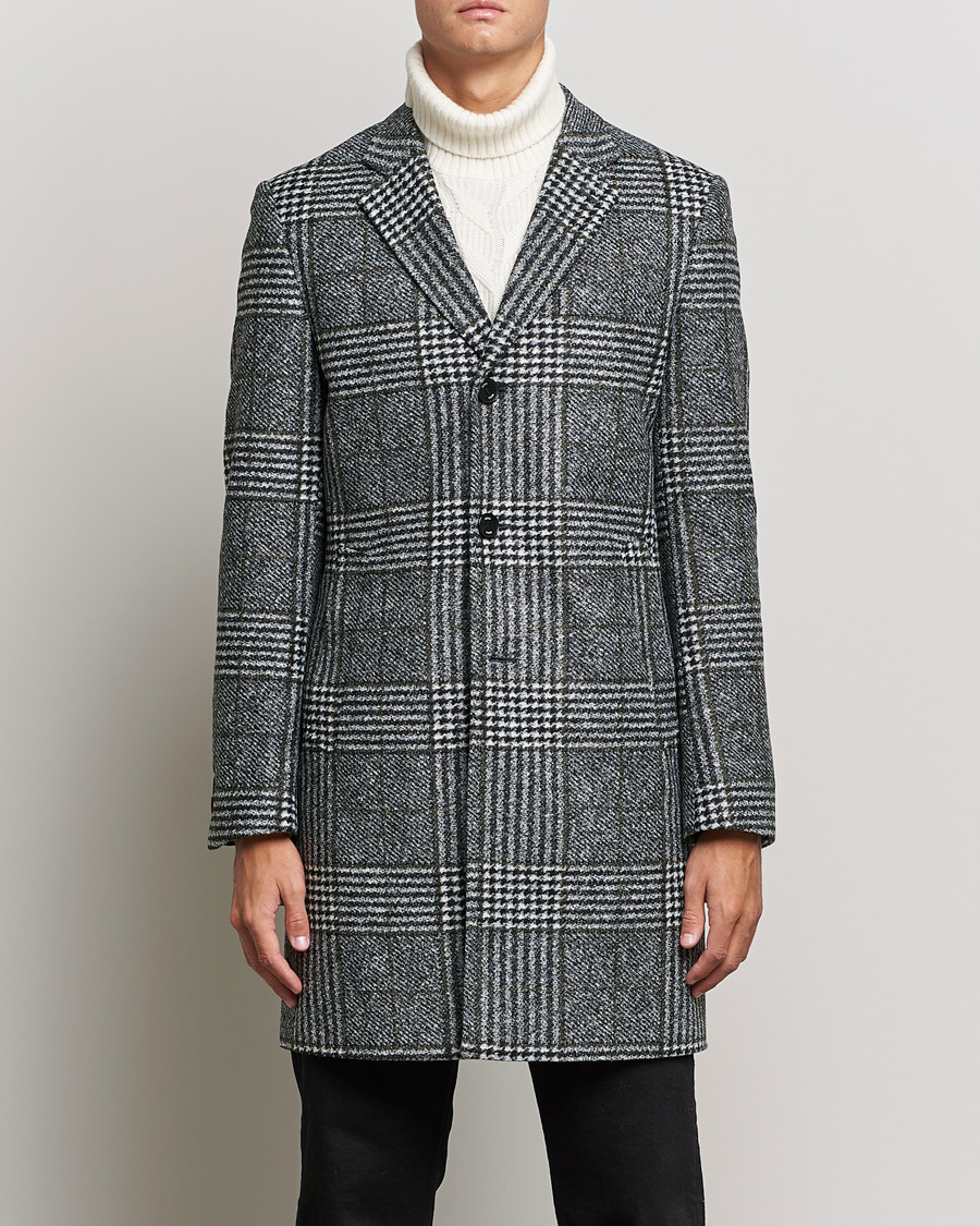 Herren | Jacken | BOSS BLACK | Hyde Wool Checked Coat Black/Grey