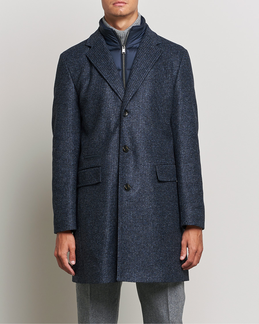 Herren | Mäntel | BOSS | Hyde Wool/Cashmere Stand Up Collar Coat Dark Blue