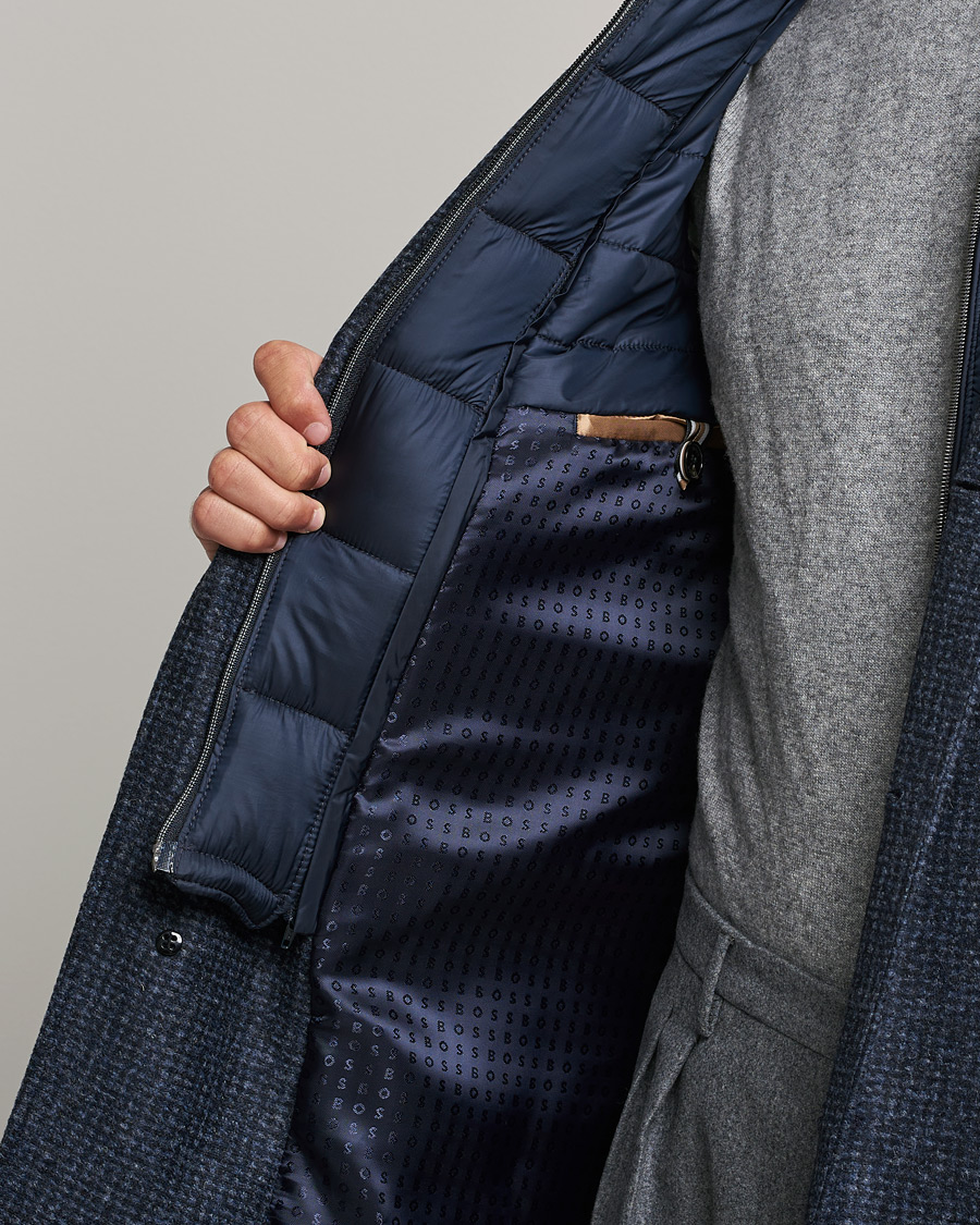 Herren | Jacken | BOSS | Hyde Wool/Cashmere Stand Up Collar Coat Dark Blue