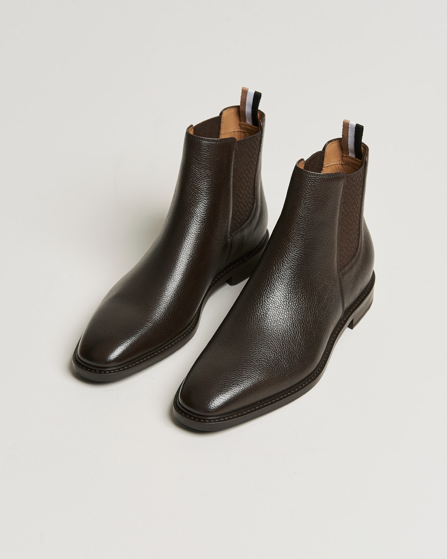 Herren |  | BOSS | Lisbon Leather Chelsea Boots Dark Brown