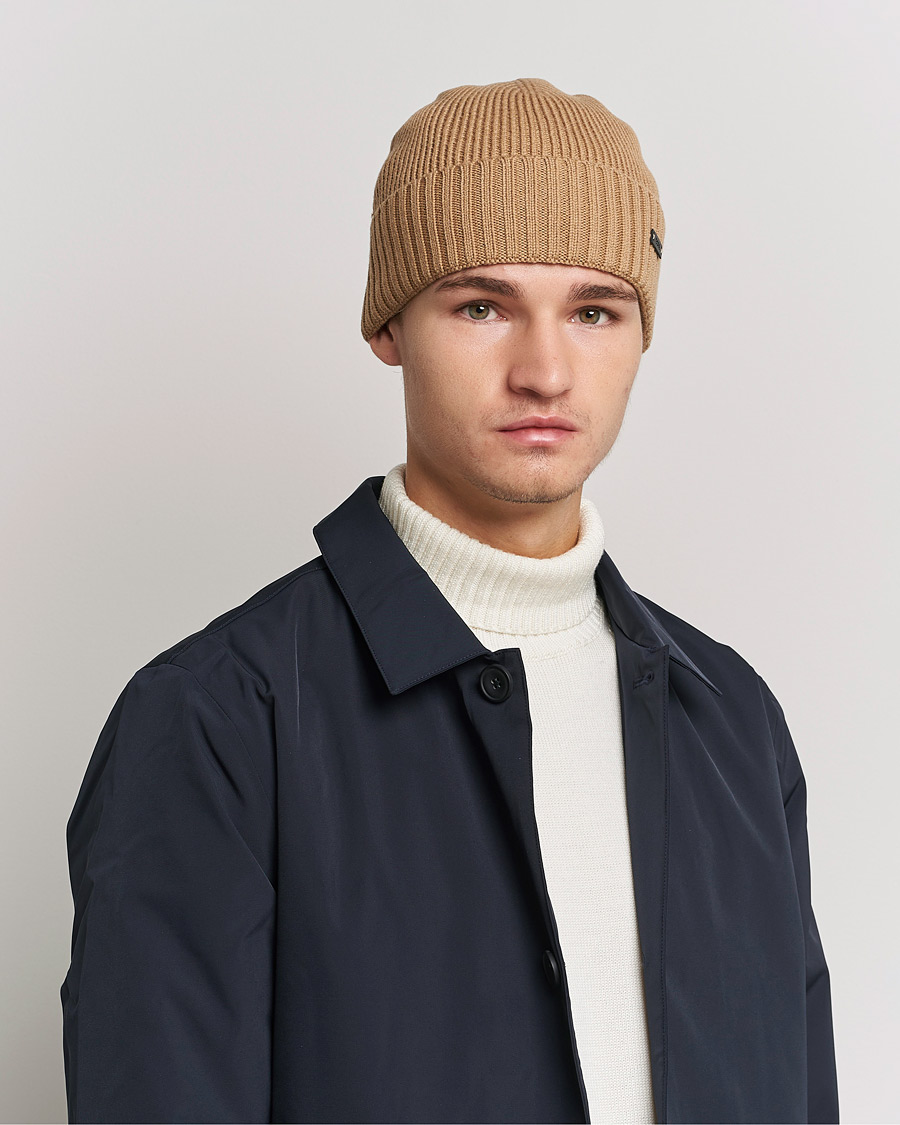 Herren | Fati Beanie Medium Beige | BOSS BLACK | Fati Beanie Medium Beige