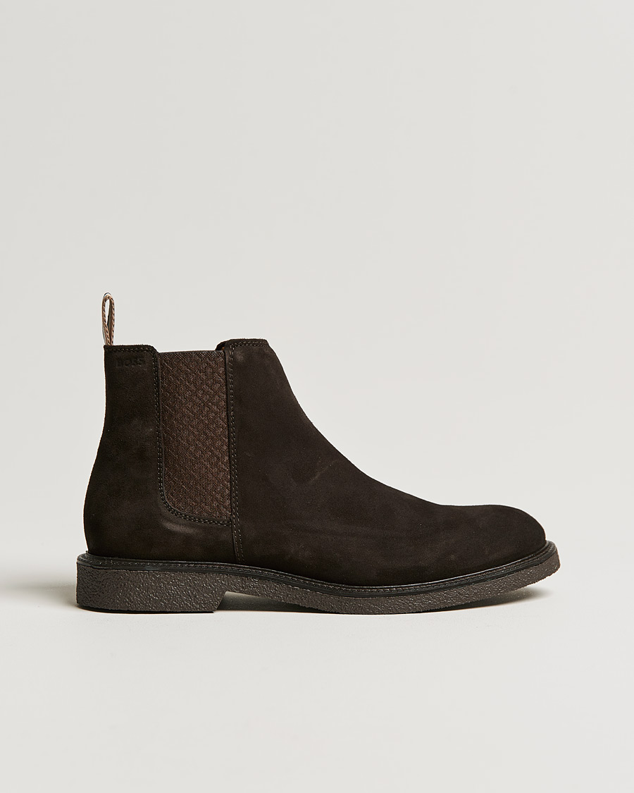 Herren | BOSS Tunley Suede Chelsea Boots Dark Brown | BOSS BLACK | BOSS Tunley Suede Chelsea Boots Dark Brown