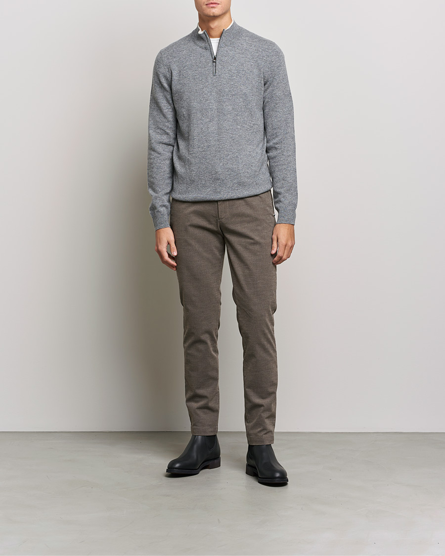 Herren | Pullover | BOSS BLACK | Barlo Lambswool Half Zip Silver