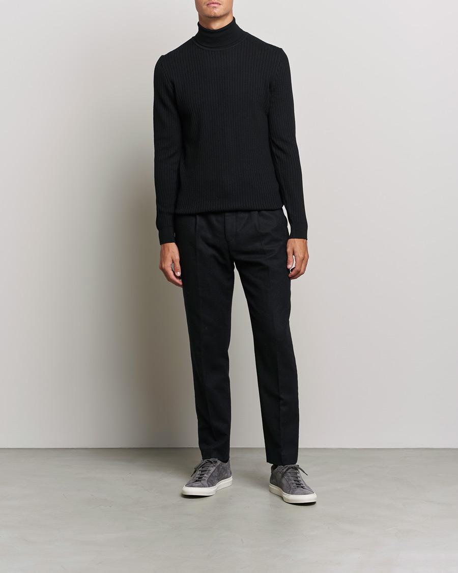 Herren | Pullover | BOSS BLACK | Lanerio Chunky Structured Polo Black