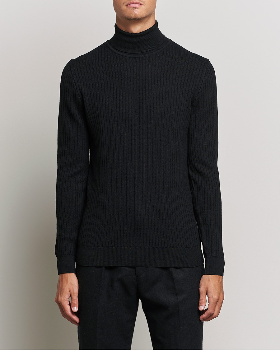 Herren | Pullover | BOSS BLACK | Lanerio Chunky Structured Polo Black