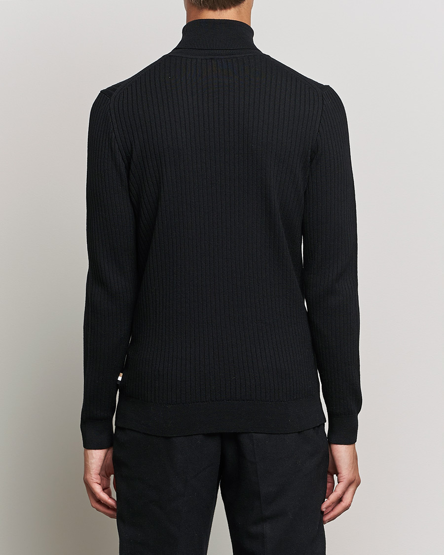 Herren | Pullover | BOSS BLACK | Lanerio Chunky Structured Polo Black