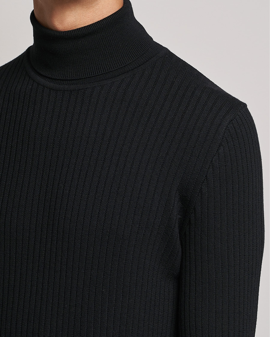Herren | Pullover | BOSS BLACK | Lanerio Chunky Structured Polo Black