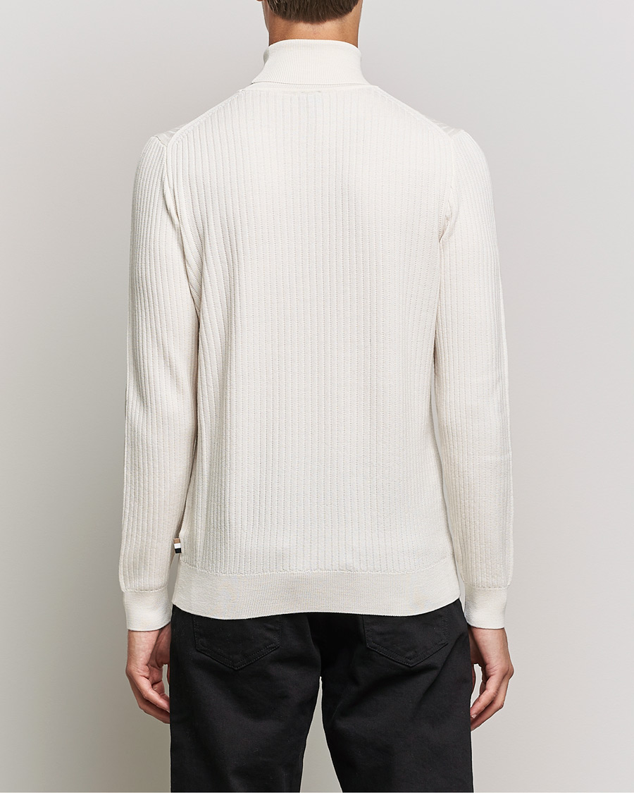 Herren | Pullover | BOSS BLACK | Lanerio Chunky Structured Polo Open White