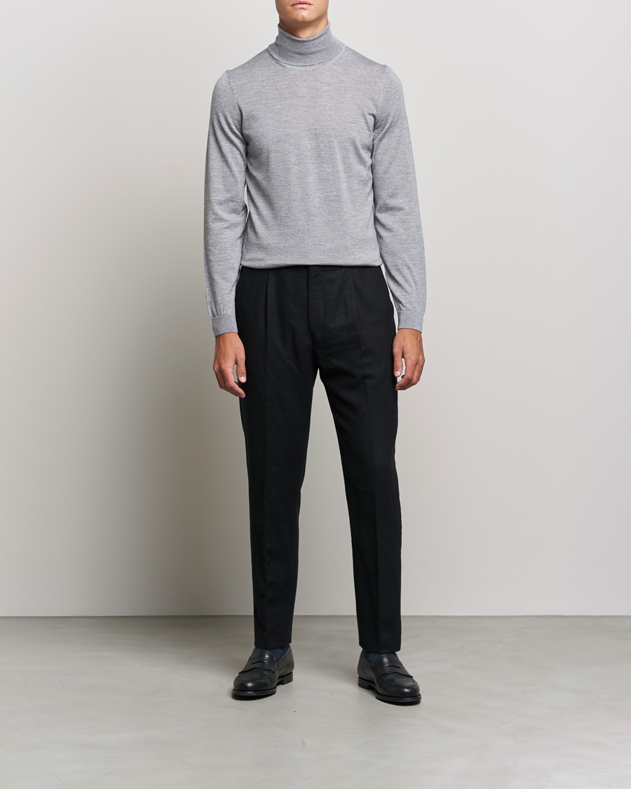 Herren | Pullover | BOSS BLACK | Musso Merino Polo Silver
