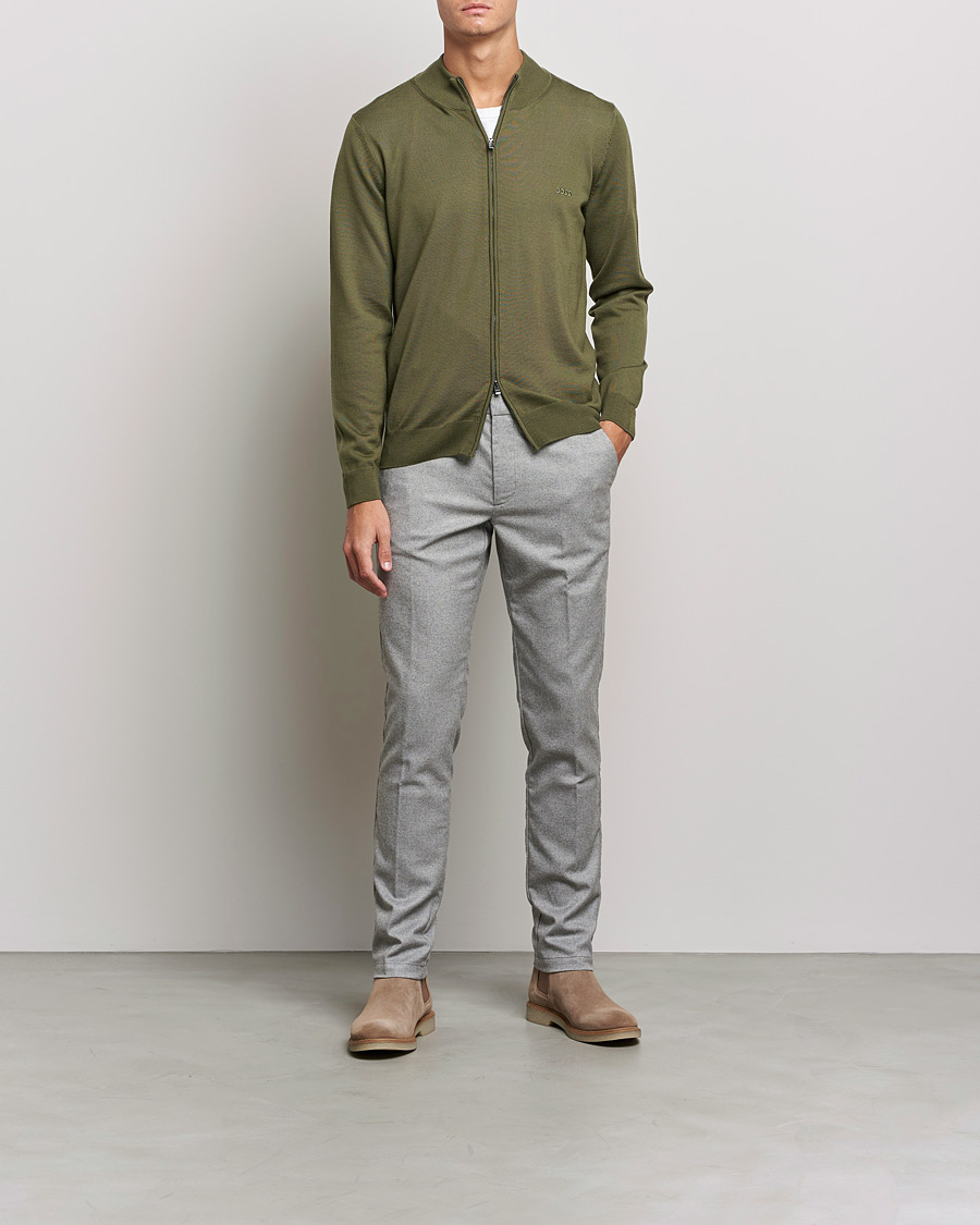 Herren | Pullover | BOSS BLACK | Balonso Full Zip Sweater Open Green
