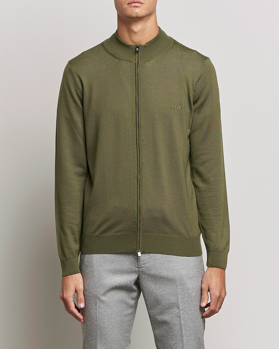 Herren | Full-zip | BOSS BLACK | Balonso Full Zip Sweater Open Green