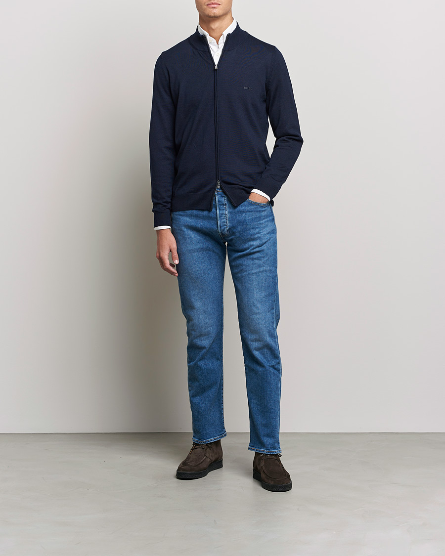 Herren | Reißverschlusspullover | BOSS | Balonso Full Zip Sweater Dark Blue