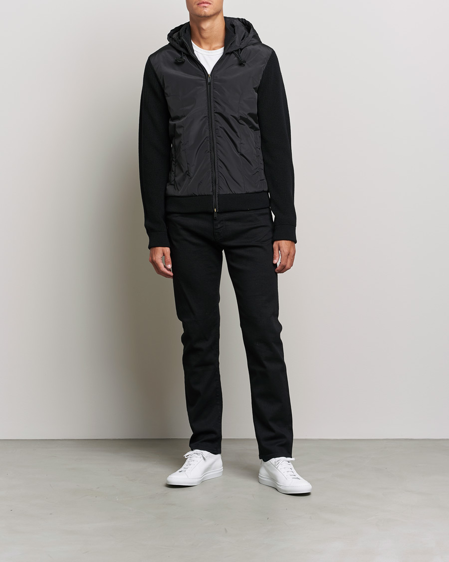 Herren | Pullover | BOSS BLACK | BOSS Lifo Hybrid Hooded Full Zip Black