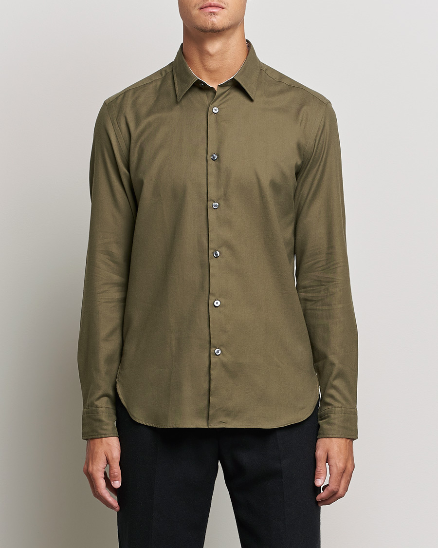 Herren | Hemden | BOSS BLACK | Liam Flannel Shirt Open Green