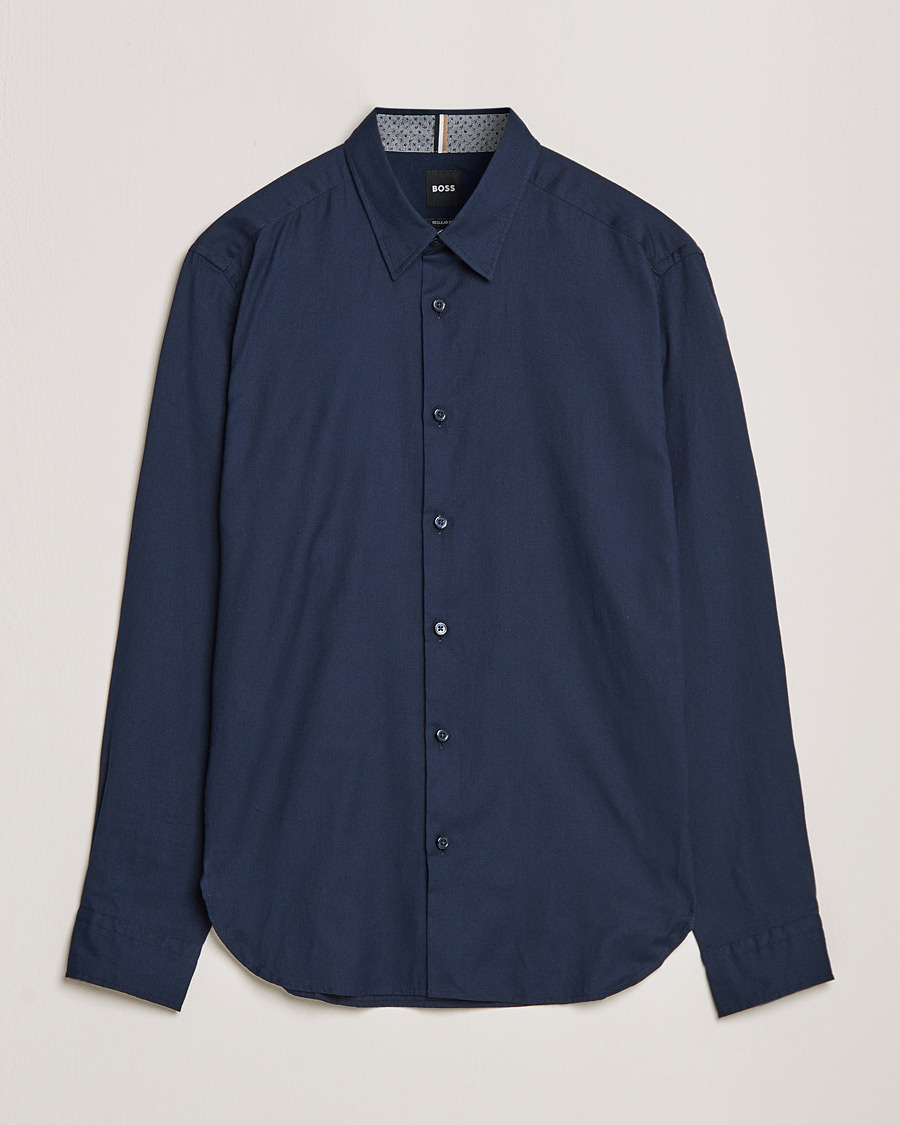 Herren | Hemden | BOSS | Liam Flannel Shirt Dark Blue
