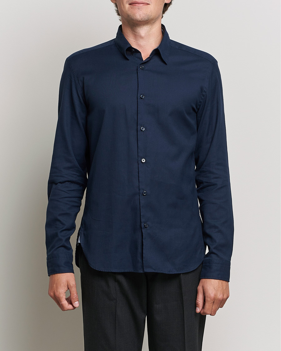 Herren | Flannellhemden | BOSS | Liam Flannel Shirt Dark Blue
