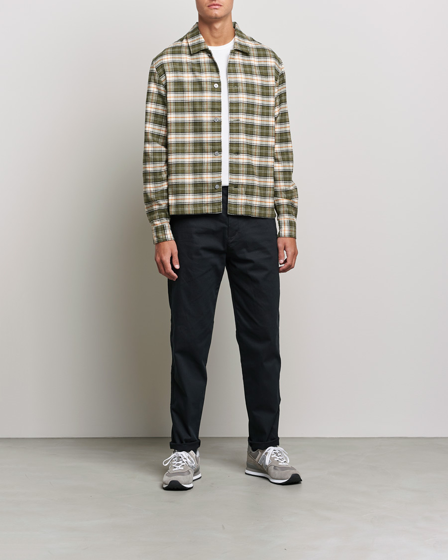Herren | Hemden | BOSS | Nolan Check Flannel Shirt Open Green