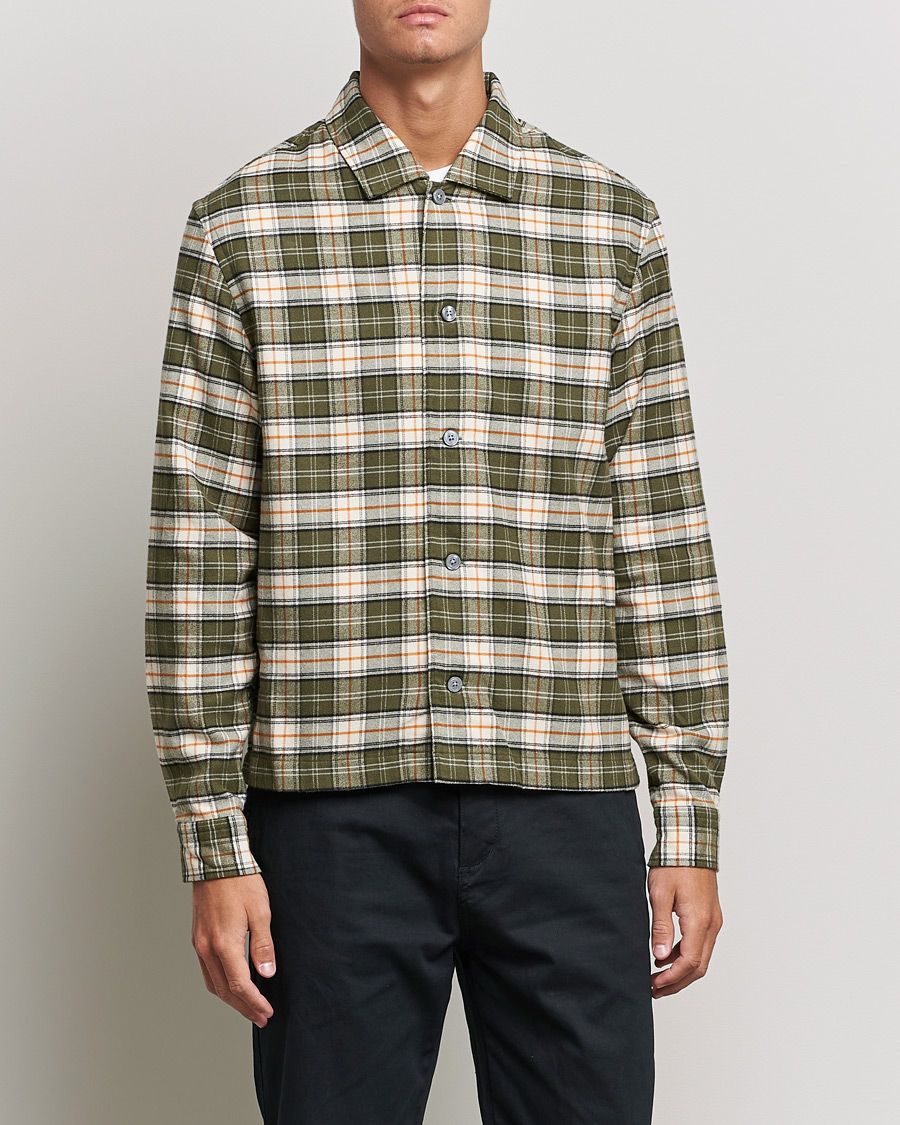 Herren | Flannellhemden | BOSS | Nolan Check Flannel Shirt Open Green