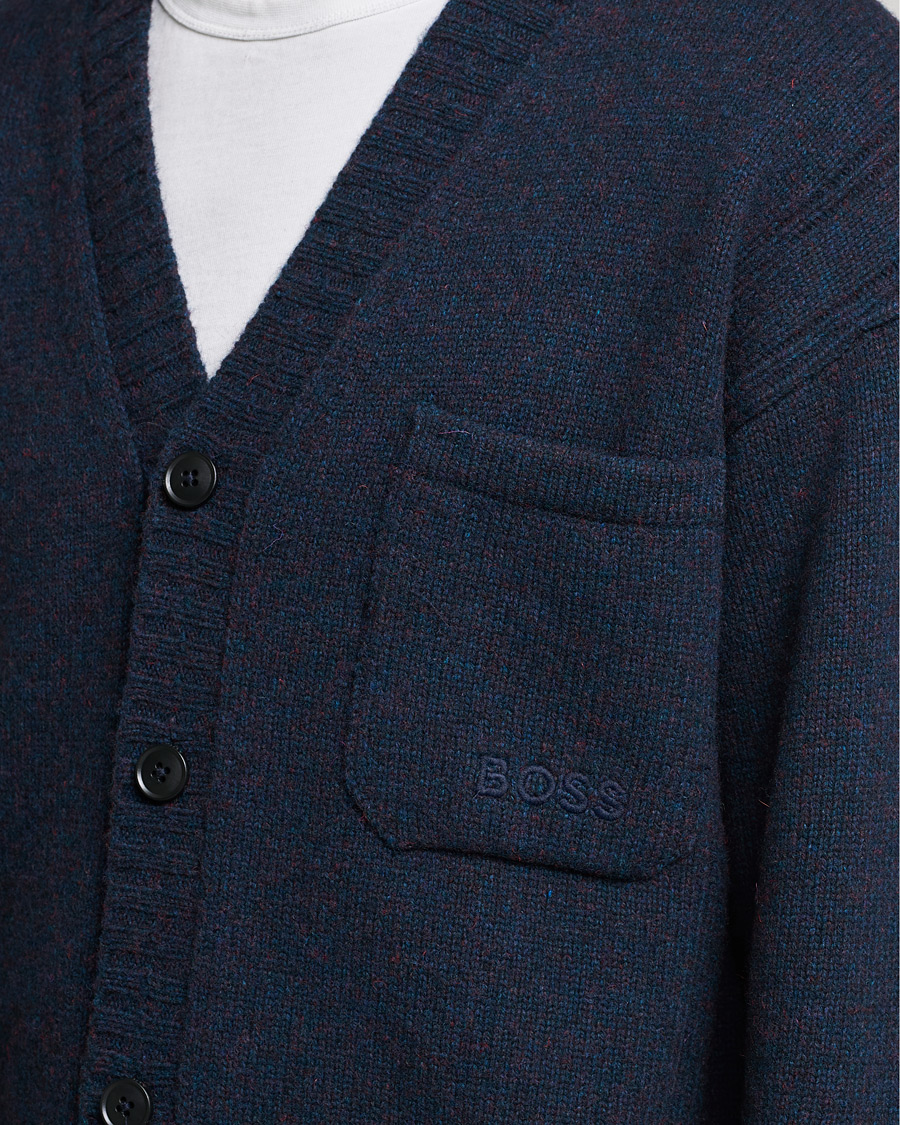 Herren | Pullover | BOSS ORANGE | BOSS Casual Kouzzle Knitted Cardigan Dark Blue