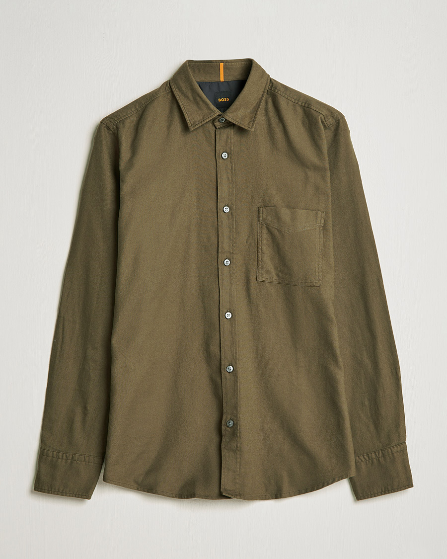 Herren | Flannellhemden | BOSS Casual | Relegant Flannel Shirt Dark Green