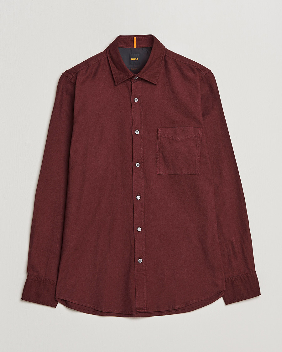 Herren | Hemden | BOSS ORANGE | Relegant Flannel Shirt Dark Red